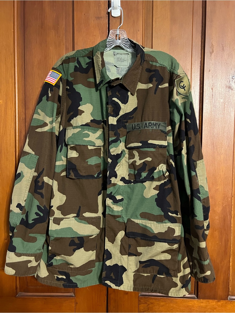 Vintage US Army‎ Woodland Camouflage BDU Shirt Jacket Size Medium Military USA